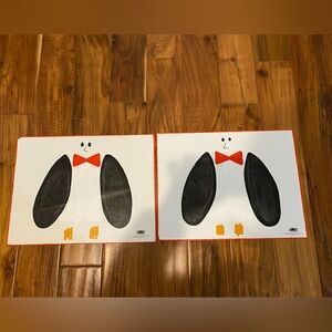 New Hand Painted Tuxedo Penguin Canvas Placemats 2